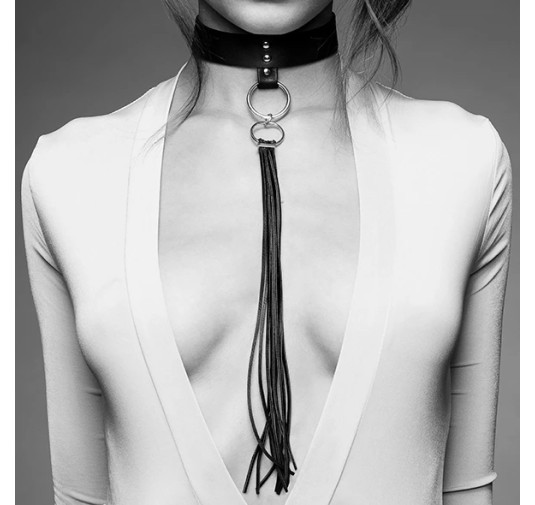 Obroża - Bijoux Indiscrets Maze Tassel Choker Black